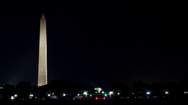 华盛顿特区华盛顿纪念碑夜景视频素材