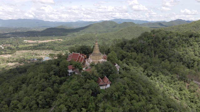 泰国兰汶省帕桑区佛寺寺的阿里埃尔景观视频素材