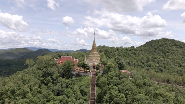 泰国兰汶省帕桑区佛寺寺的阿里埃尔景观视频素材