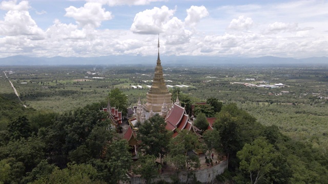 泰国兰汶省帕桑区佛寺寺的阿里埃尔景观视频素材