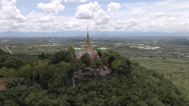 泰国兰汶省帕桑区佛寺寺的阿里埃尔景观视频素材