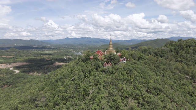 泰国兰汶省帕桑区佛寺寺的阿里埃尔景观视频素材