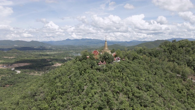 泰国兰汶省帕桑区佛寺寺的阿里埃尔景观视频素材