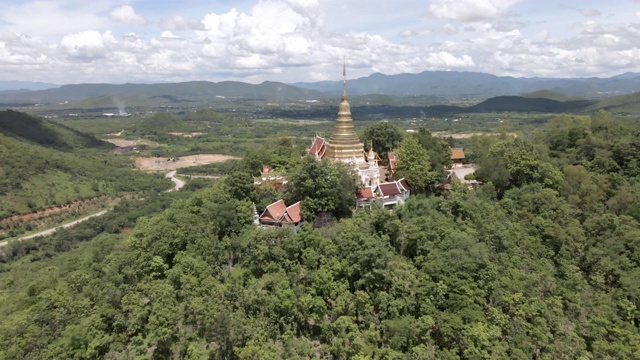 泰国兰汶省帕桑区佛寺寺的阿里埃尔景观视频素材