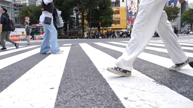 东京市内行人拥挤，行人行走视频素材