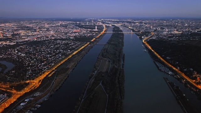 奥地利维也纳城市日落空中超延时视频素材