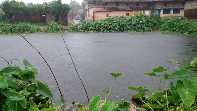 这是一个村庄下雨的美丽视频画面视频下载