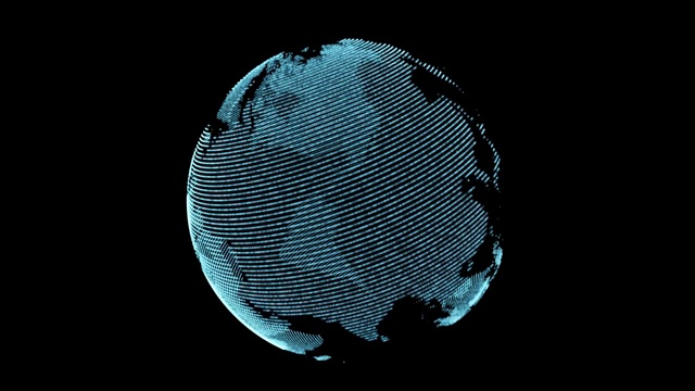 数字技术全球4K股票视频蓝色视频素材