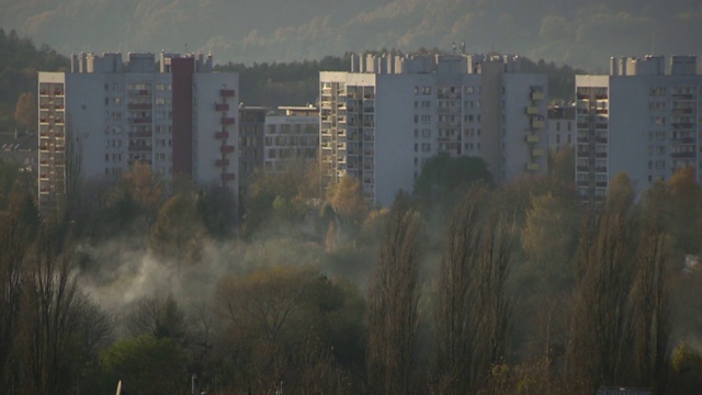 克拉科夫被污染的空气视频素材