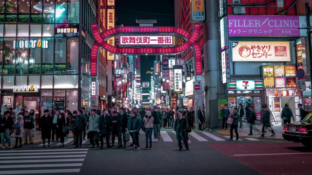 日本东京新宿歌舞伎町区视频素材