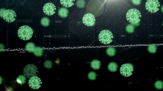 Covid-19细胞在后台处理数据视频素材