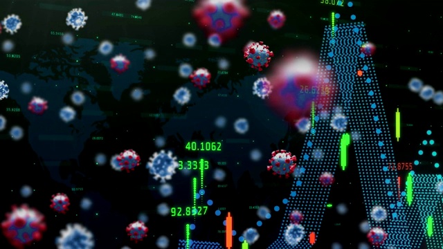 Covid-19细胞对抗金融数据处理视频素材