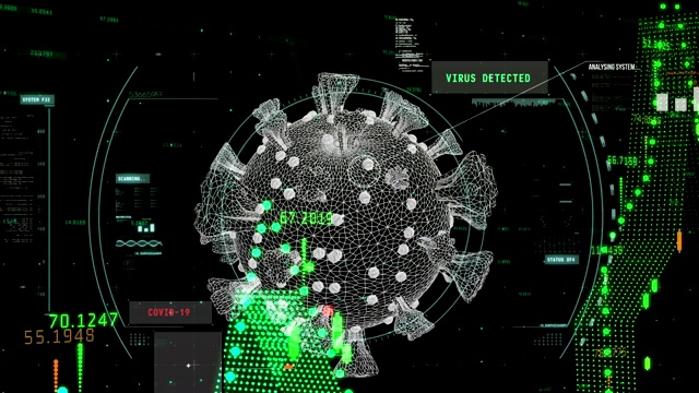 针对金融数据处理对Covid-19细胞进行范围扫描视频素材