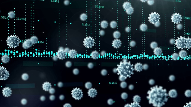 Covid-19细胞对抗金融数据处理视频素材