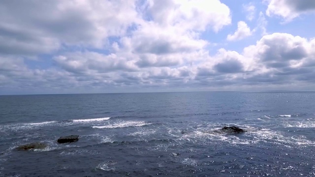 海潮自然，多云天空视频素材