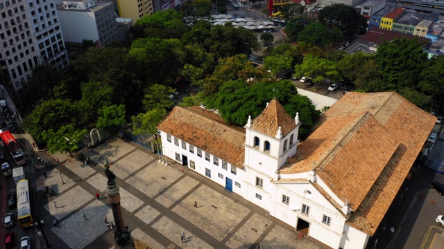 鸟瞰图Pateo do Colegio，圣保罗，巴西视频素材