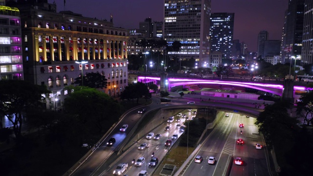 鸟瞰图Viaduto do Cha，圣保罗，巴西视频素材