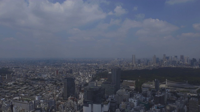 东京新宿的全景城市景观视频素材