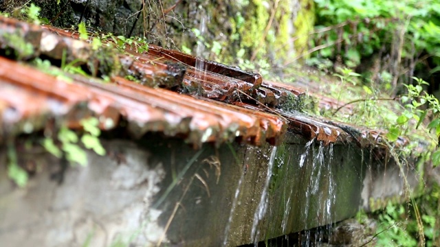 水落在红色瓷砖上视频素材