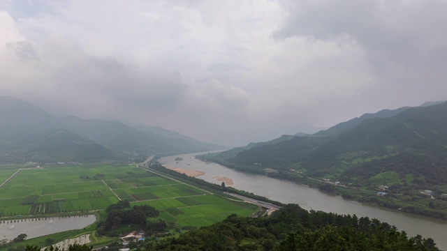 永山河/平壤，agyang myeon, hong -gun，京畿道，南韩视频素材