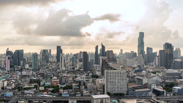 曼谷市景，智慧城市的金融区和商业区视频素材