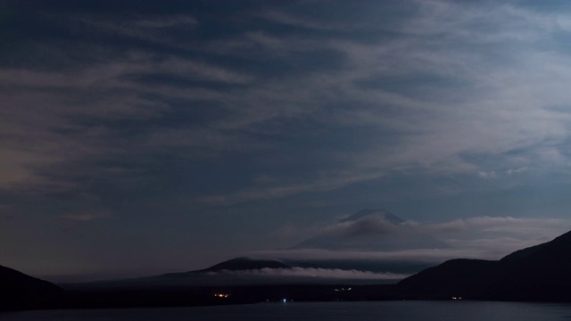 富士山上的元津湖之夜(延时)视频素材