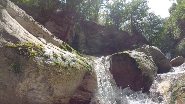 河溪流水宽角近视频素材