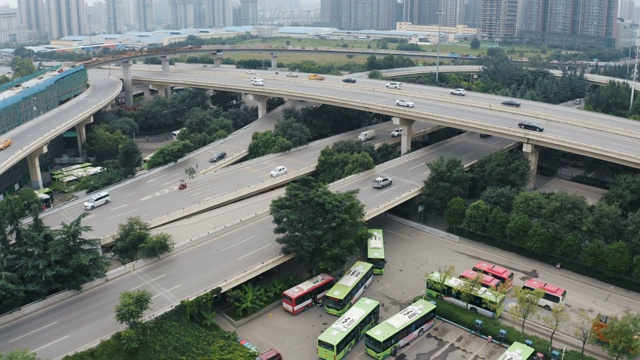 天桥交通鸟瞰图视频素材