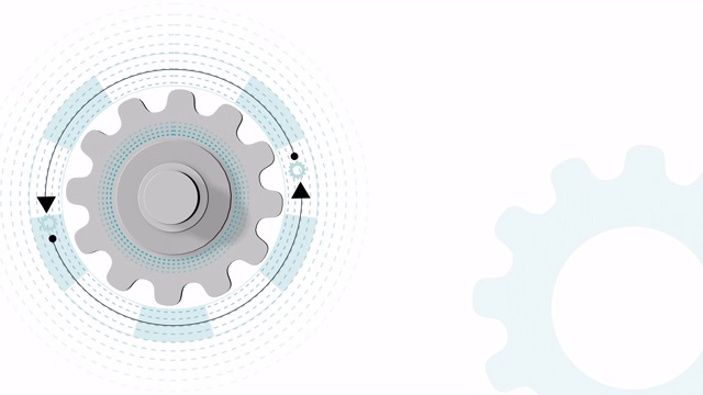 什么概念。动画旋转钢齿轮技术工业工作。视频素材