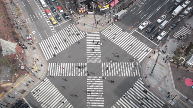 日本东京银座繁忙的人行横道。视频下载