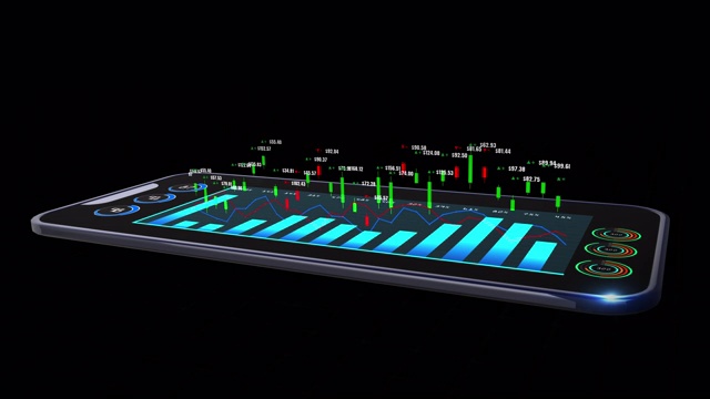 移动的分析数字股票市场或交易图和烛台图适合金融投资。以企业投资趋势为背景的概念。视频素材