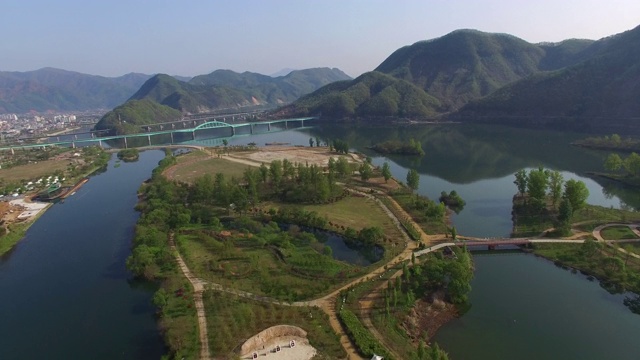 北江江上的Jarasum岛/加平郡，京畿道，韩国视频素材