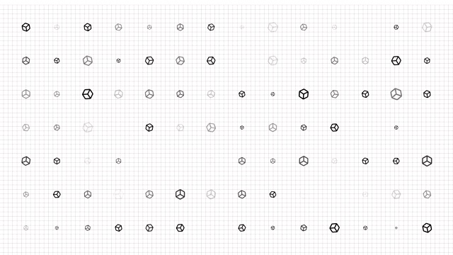 无缝模式网格背景与立方体。动画。小的黑白立方体在格子上慢慢闪烁。完美地用于演示。可以把你的文字，图表，图表放在里面吗视频素材