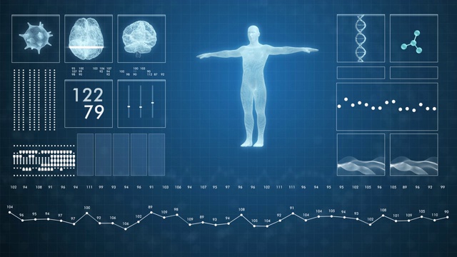 未来hud医疗屏幕数据在4k视频。视频素材