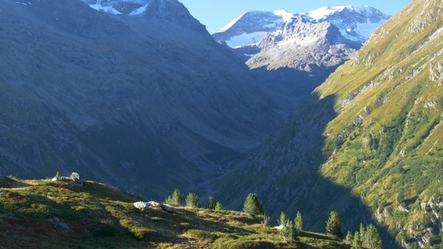 高山景观，高海拔山脉和冰川视频素材