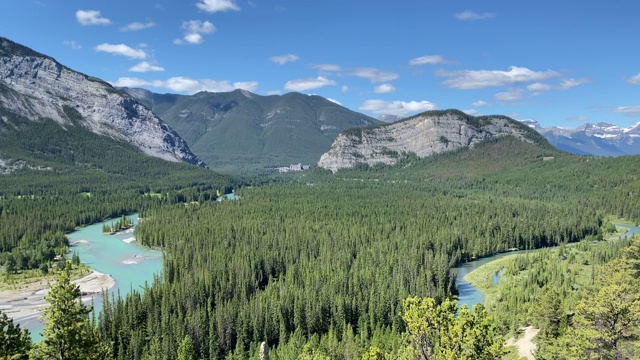 伦德尔山，弓河和胡都，班夫国家公园，加拿大视频素材