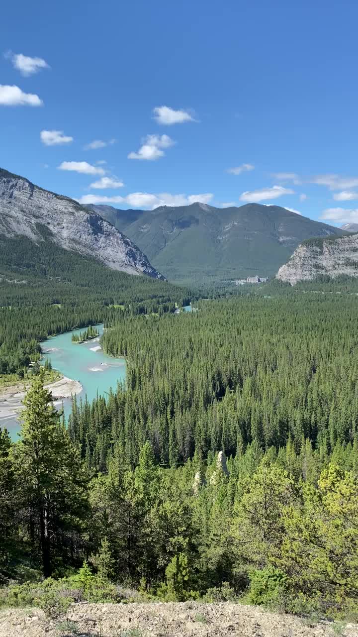 伦德尔山，弓河和胡都，班夫国家公园，加拿大视频素材