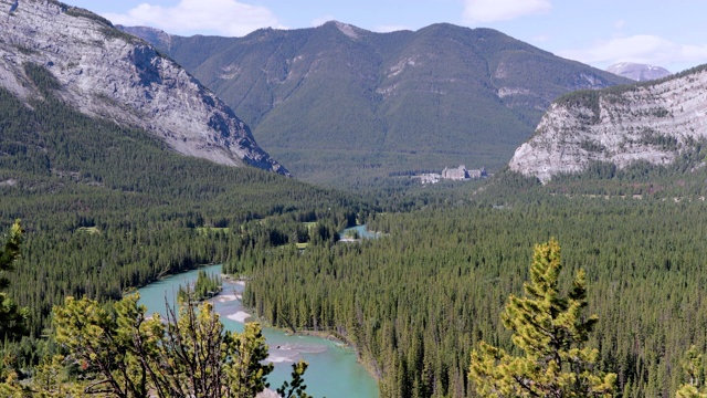 伦德尔山，弓河和胡都，班夫国家公园，加拿大视频素材