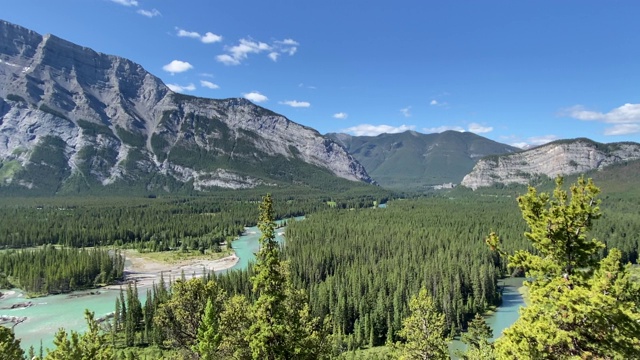 伦德尔山，弓河和胡都，班夫国家公园，加拿大视频素材