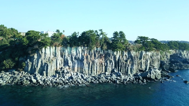 Rocky cliff / Seogwipo-si，济州岛，韩国视频素材