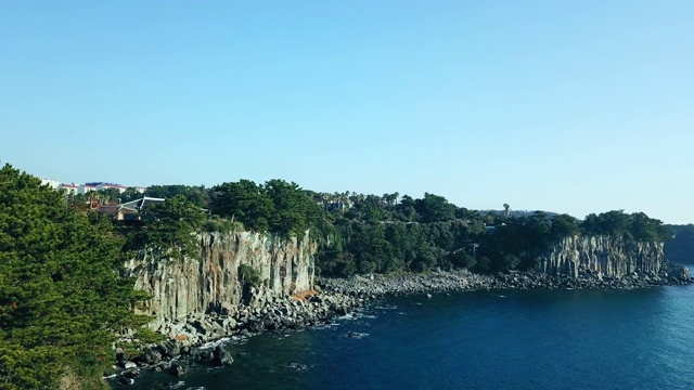 Rocky cliff / Seogwipo-si，济州岛，韩国视频素材