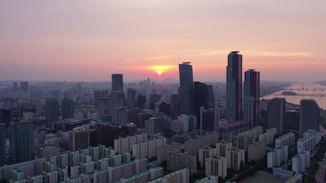 韩国首尔Yeouido / yeongdegpo -gu的全景视频素材