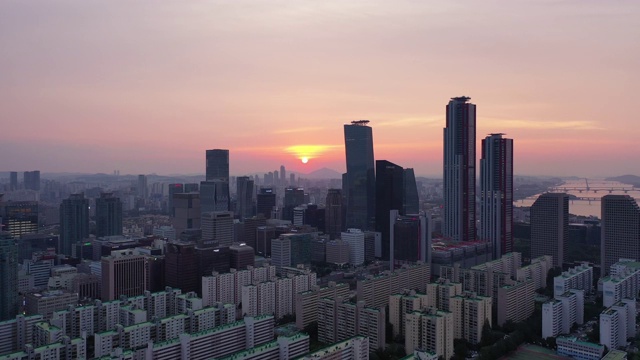 韩国首尔Yeouido / yeongdegpo -gu的全景视频素材