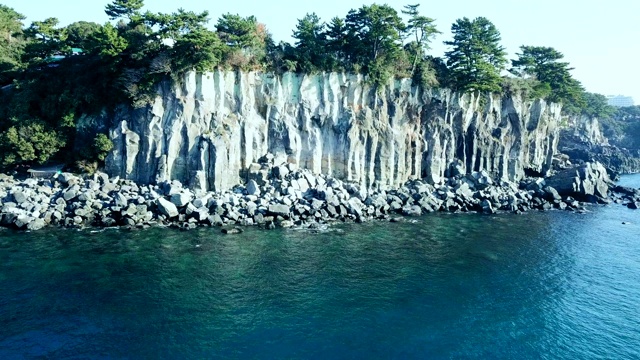 Rocky cliff / Seogwipo-si，济州岛，韩国视频素材