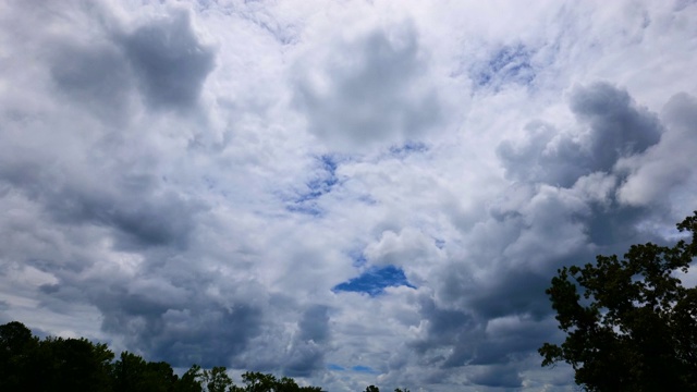 美国北卡罗莱纳州的暴风雨云图，时间流逝视频素材