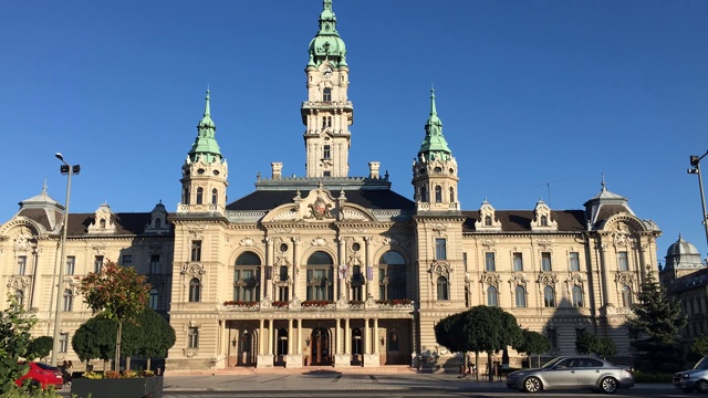 匈牙利，Győr市政厅的时光流逝视频下载