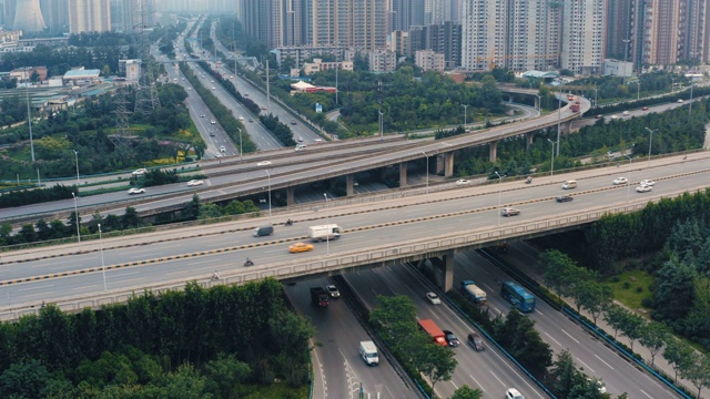 天桥交通鸟瞰图视频素材