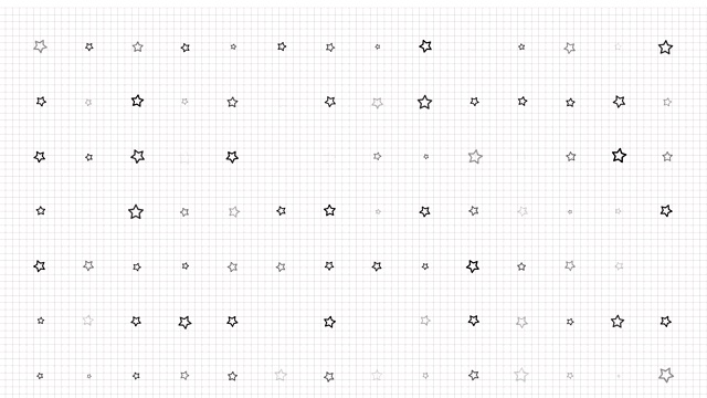 星动画循环。无缝模式的背景。小星星在格子上慢慢闪烁。白色的背景视频素材