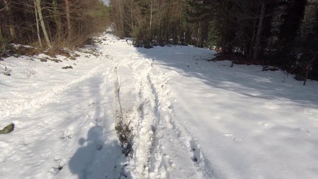 在雪地上骑摩托车视频素材