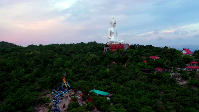 鸟瞰图。鸟瞰图。泰国慕克达汗寺佛寺大佛视频素材